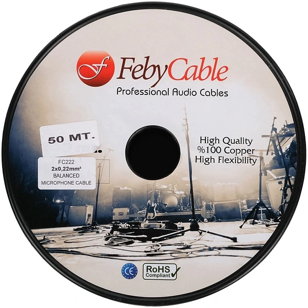 Микрофонный кабель Feby Cable FC222BL-50