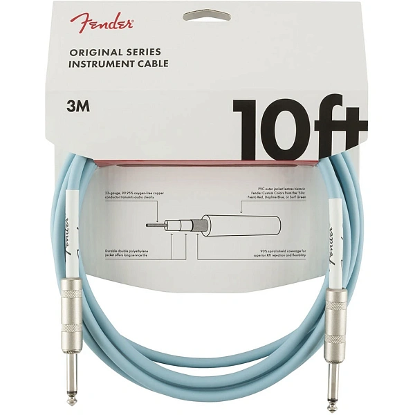 Инструментальный кабель Fender 10" Original Series Instrument Cable Daphne Blue