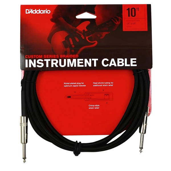 Инструментальный кабель Planet Waves PW-BG-10BK