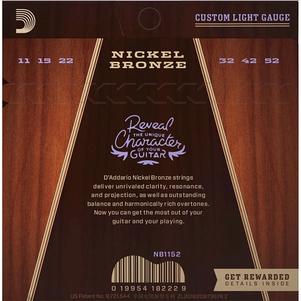 Струны для акустической гитары D’Addario NB1152 11-52