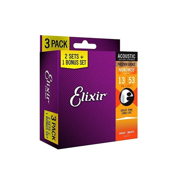 Струны для акустической гитары Elixir 16547 13-53 Bonus Set