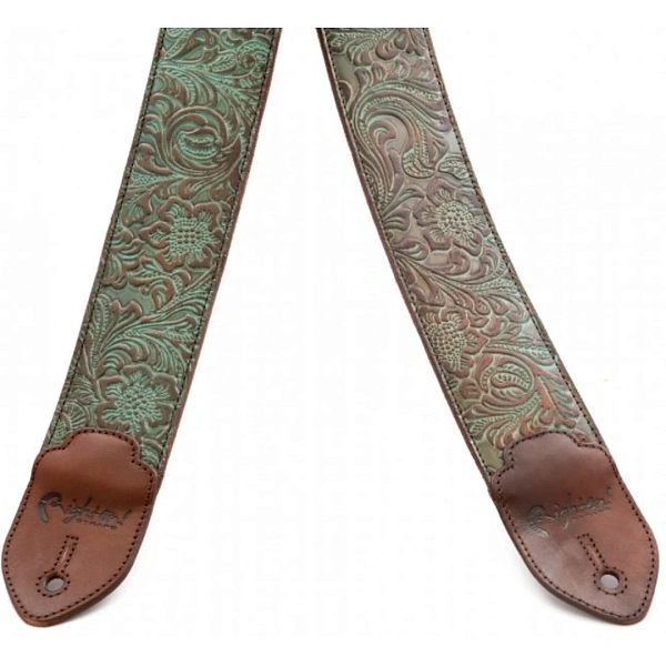 Ремень для гитары RightOn Straps On Leathercraft Blackguard Teal