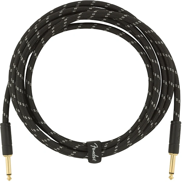 Инструментальный кабель Fender Deluxe 10" Instrument Cable Black Tweed