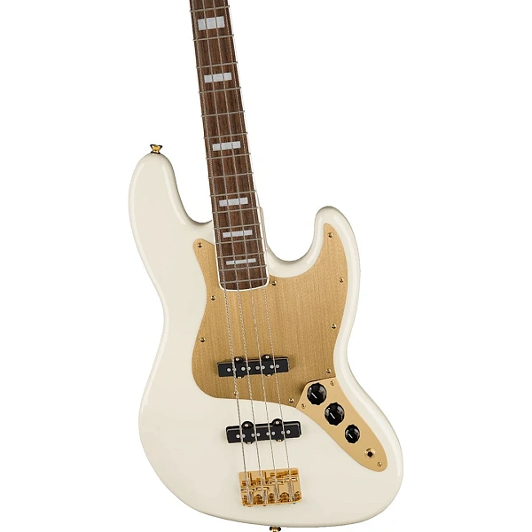 Бас-гитара Fender Squier 40th Anniversary Jazz Bass Gold Edition LRL Olympic White