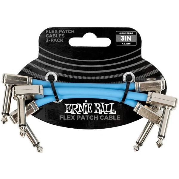 Набор из трех патч-кабелей Ernie Ball P06459 Blue