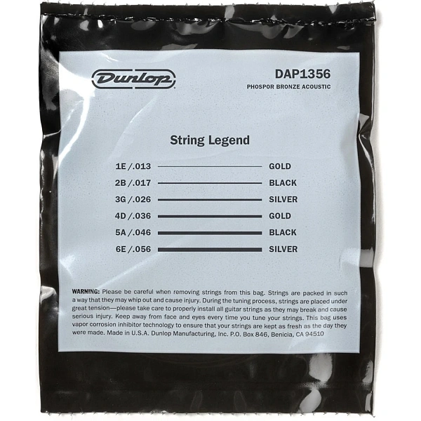 Струны для акустической гитары Dunlop DAP1356 13-56