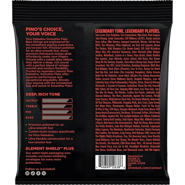 Струны для бас-гитары Ernie Ball 2749 Pino Palladino 43-108