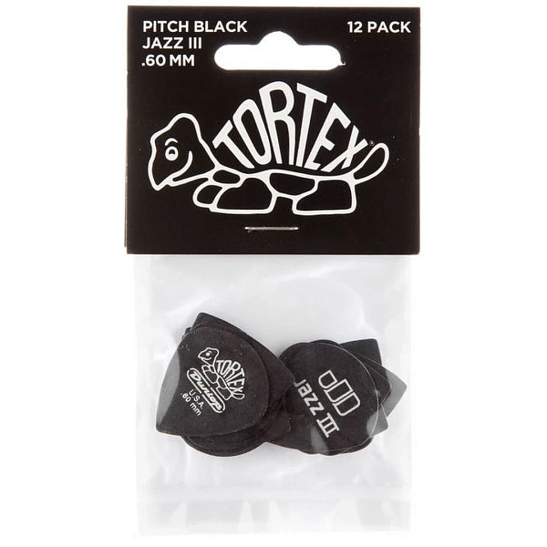 Набор медиаторов Dunlop 482P.60 Tortex Pitch Black Jazz III