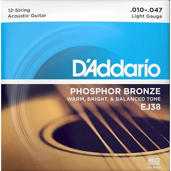 Струны для 12-ти струнной акустической гитары D'Addario EJ38