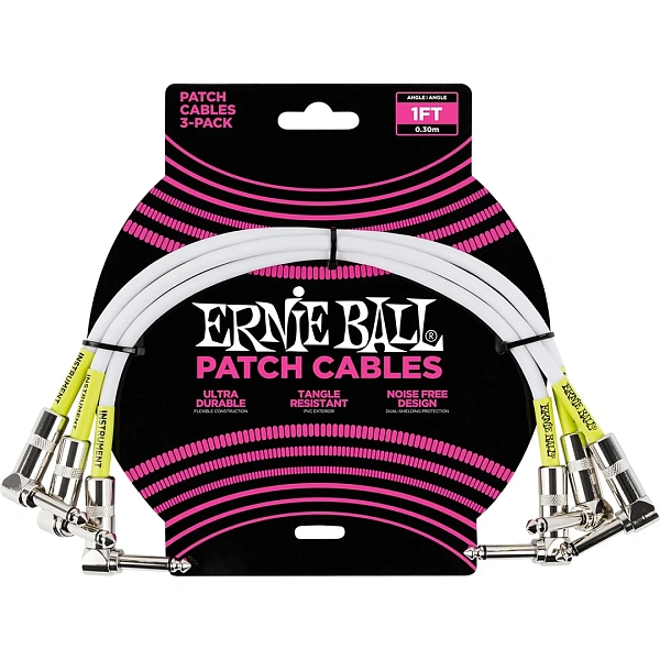 Набор из трех патч-кабелей Ernie Ball P06055 White