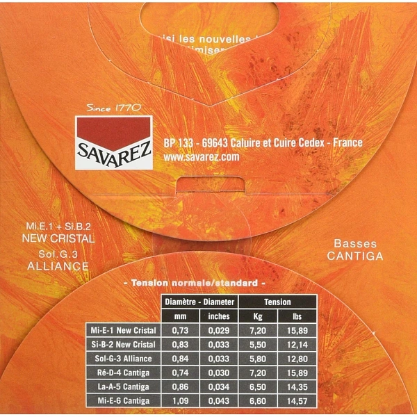 Струны для классической гитары Savarez 510MR New Cristal Alliance Creation Cantiga Mixed Tension