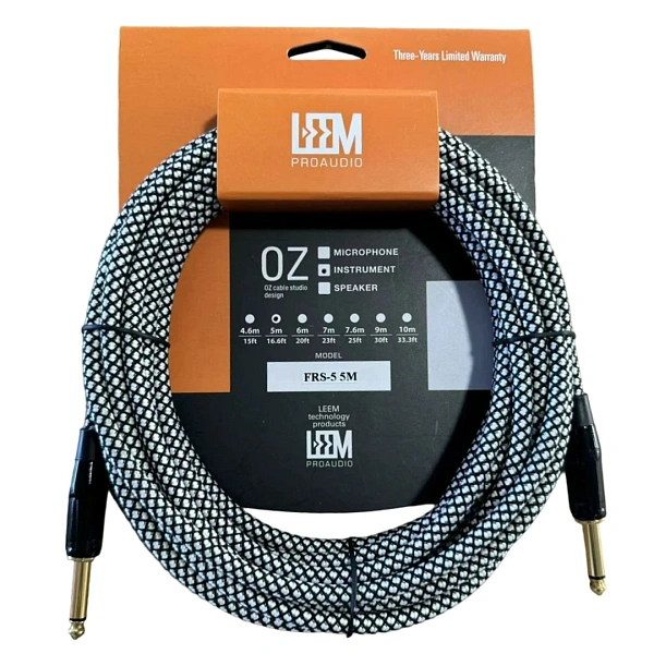 Инструментальный кабель Leem FRS-5 WH/BK