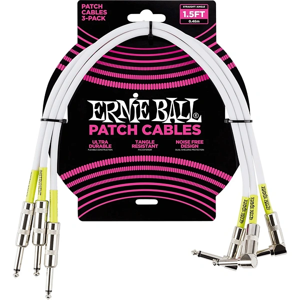 Набор из трех патч-кабелей Ernie Ball P06056 White