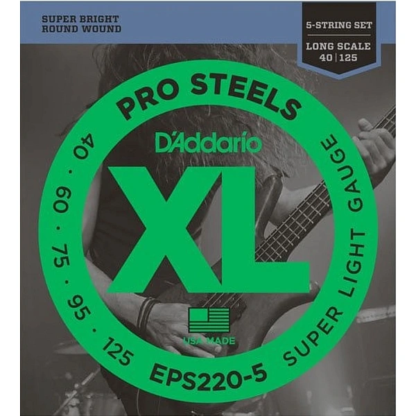 Струны для бас-гитары D’Addario EPS220-5 40-125