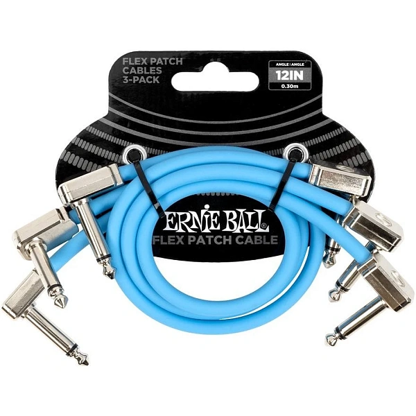Набор из трех патч-кабелей Ernie Ball P06461 Blue