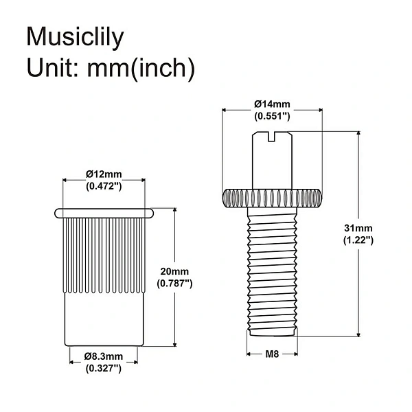Опоры бриджа Musiclily MX2209BK