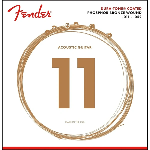 Струны для акустической гитары Fender 860CL Phosphor Bronze Coated 11-52