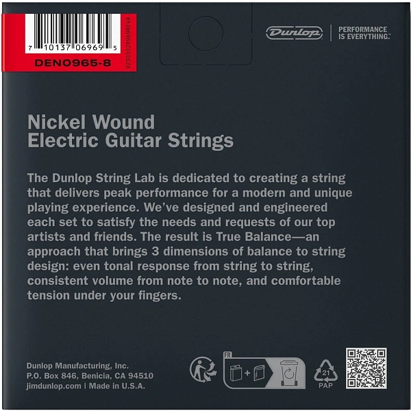 Струны для электрогитары Dunlop DEN09658 9-65