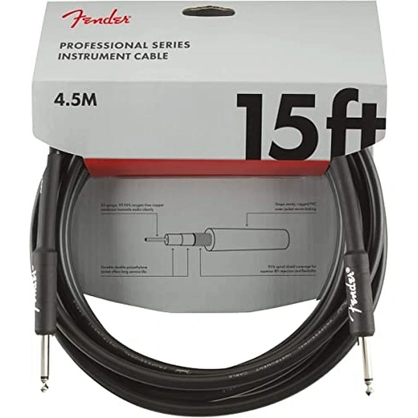 Инструментальный кабель Fender 15″ Professional Series Black