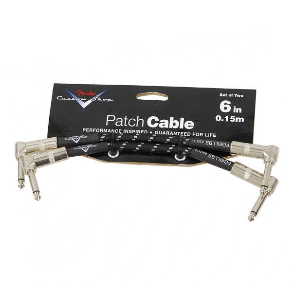 Инструментальный кабель Fender Custom Shop 6'' Patch Cable 2 Pack Black Tweed