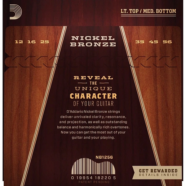 Струны для акустической гитары D’Addario NB1256 12-56