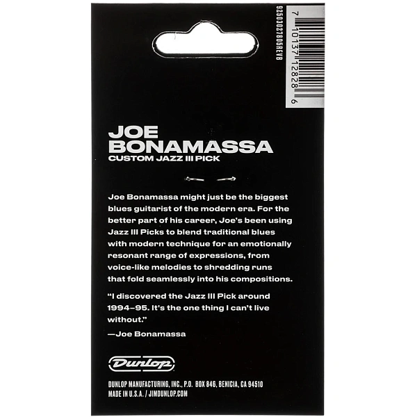 Набор медиаторов Dunlop 47PJB3NG Bonamassa Jazz III Gold