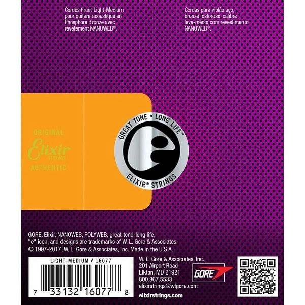 Струны для акустической гитары Elixir 16077 12-56