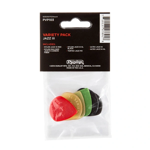 Набор медиаторов Dunlop PVP103 Jazz III Pick Variety Pack