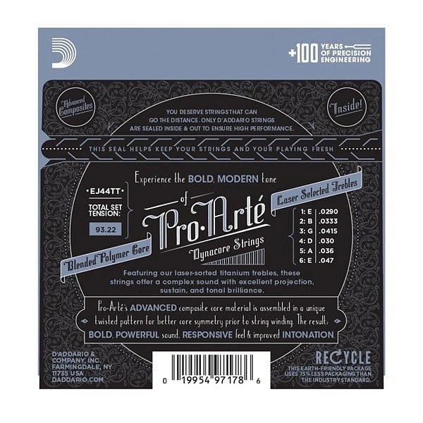 Струны для классической гитары D'Addario EJ44TT