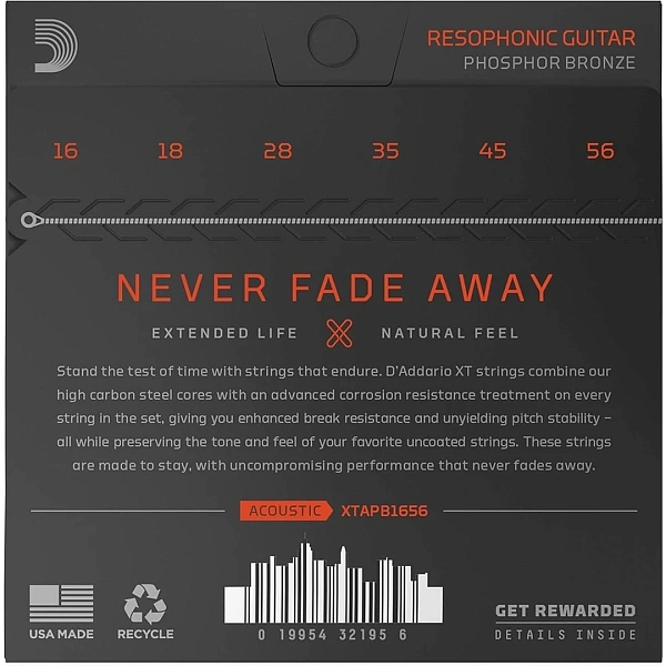 Струны для акустической гитары D'Addario XTAPB1656 16-56