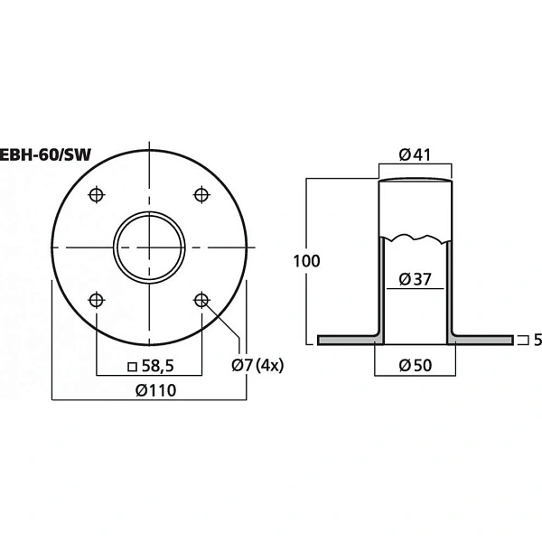 Стакан для акустической системы Stage Line EBH-60/SW