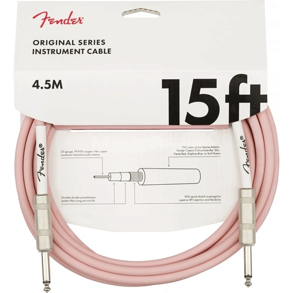 Инструментальный кабель Fender 15″ Original Series Shell Pink