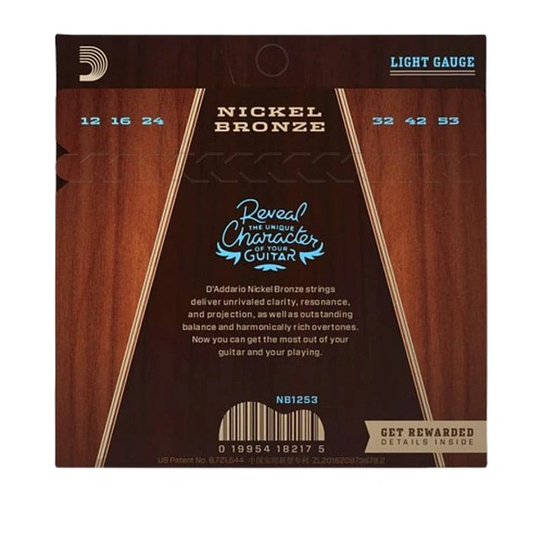 Струны для акустической гитары D’Addario NB1253-CP10 12-53