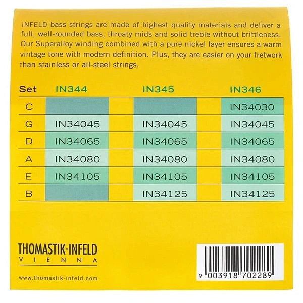 Струны для бас-гитары Thomastik IN345 45-125