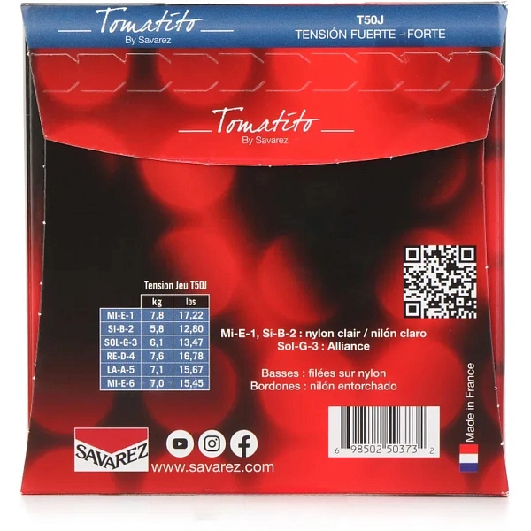 Струны для классической гитары Savarez T50J Flamenco Tomatito Forte