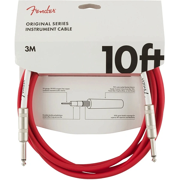 Инструментальный кабель Fender 10" Original Series Instrument Cable Fiesta Red