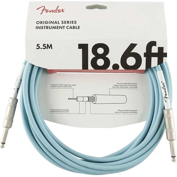 Инструментальный кабель Fender 18.6" Original Series Instrument Cable Daphne Blue