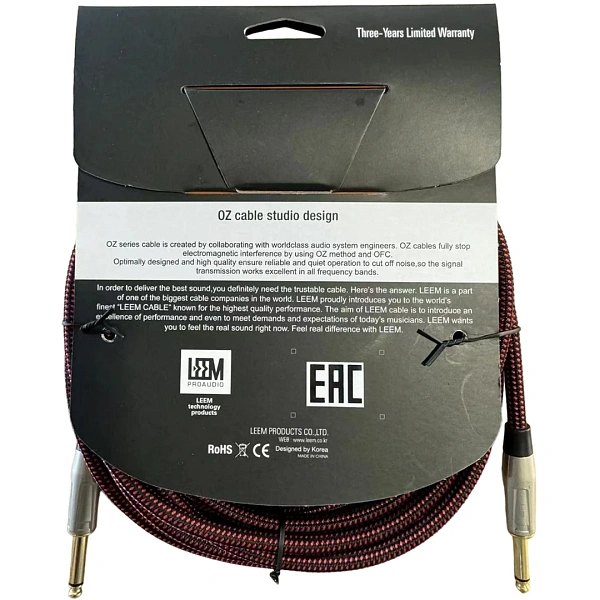 Инструментальный кабель Leem FBS-5 BK/RD