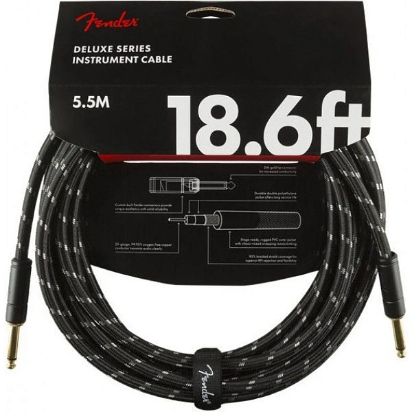 Инструментальный кабель Fender 18.6″ Deluxe Series Black Tweed