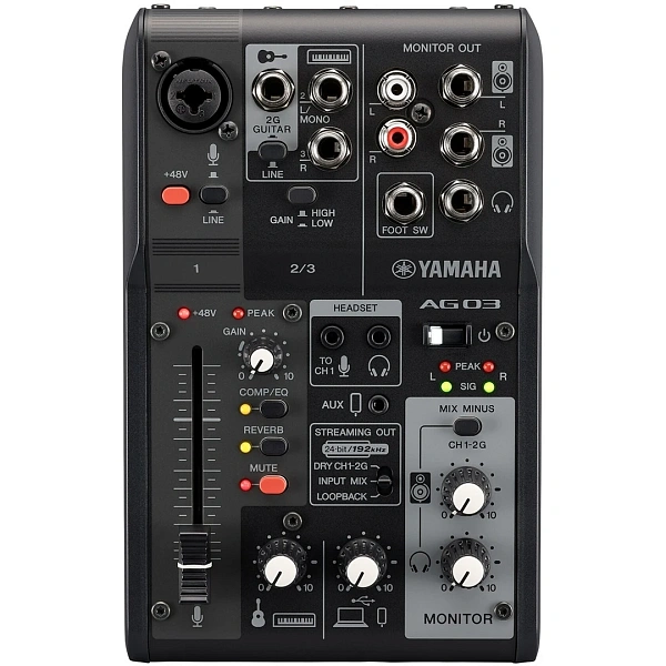 Комплект студийного оборудования Yamaha AG03MK2 Black LSPK