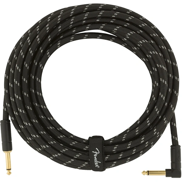 Гитарный кабель Fender Deluxe 25' Black Tweed Angle
