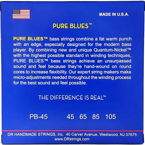 Струны для бас-гитары DR Pure Blues PB-45 45-105