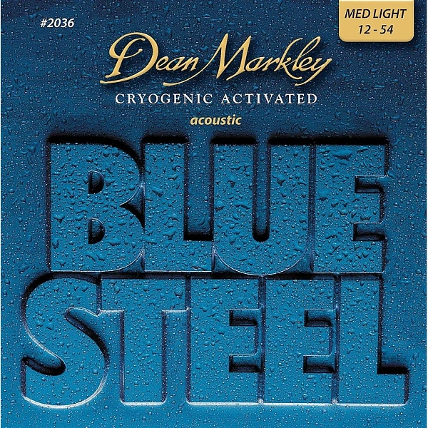Струны для акустической гитары Dean Markley 2036 Blue Steel ML 12-54