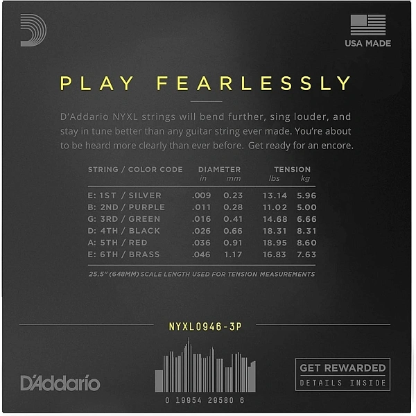 Струны для электрогитары D'Addario NYXL0946-3P 09-46