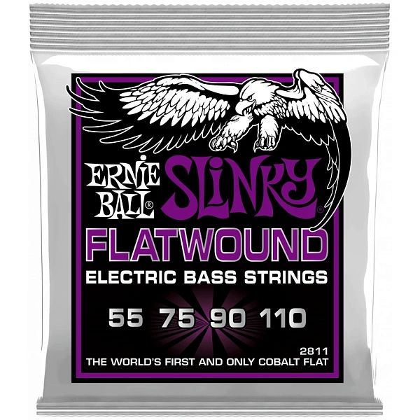 Струны для бас-гитары Ernie Ball 2811 Power Slinky Flatwound Bass 55-110