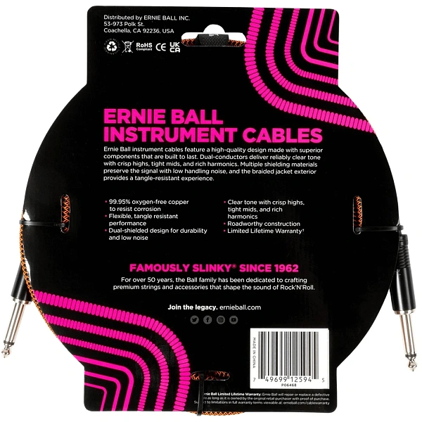 Инструментальный кабель Ernie Ball 6468