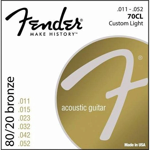 Струны для акустической гитары Fender 70CL 80/20 Bronze 11-52