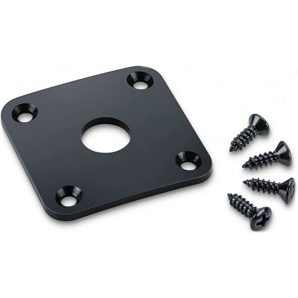Панель гитарного входа Schaller 15190400 Black Chrome