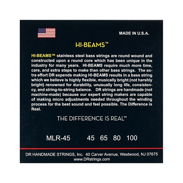 Струны для бас-гитары DR Hi-Beam MLR-45 45-100