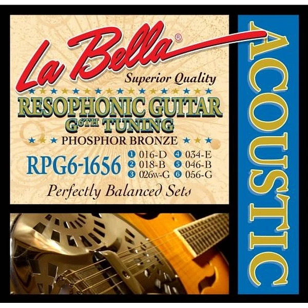 Струны для резонаторной гитары La Bella RPG6-1656